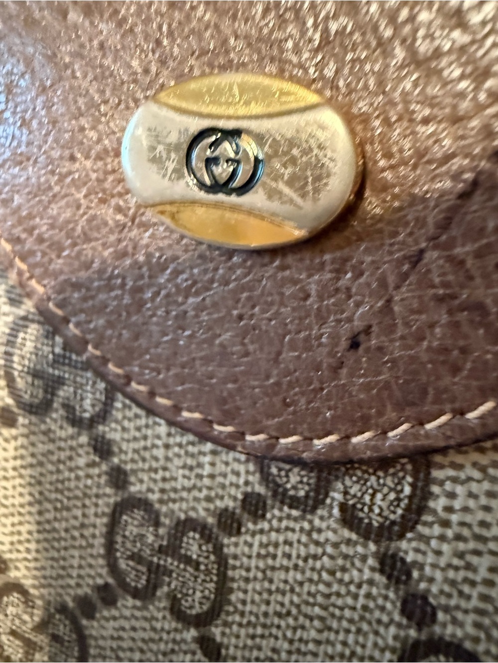 Gucci Brown Beige GG Canvas Tote with Red-Green Web Straps - Picture 3 of 16